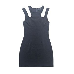 MINK PINK Dress Size XS Black Sleeveless Bodycon Wrap Mini